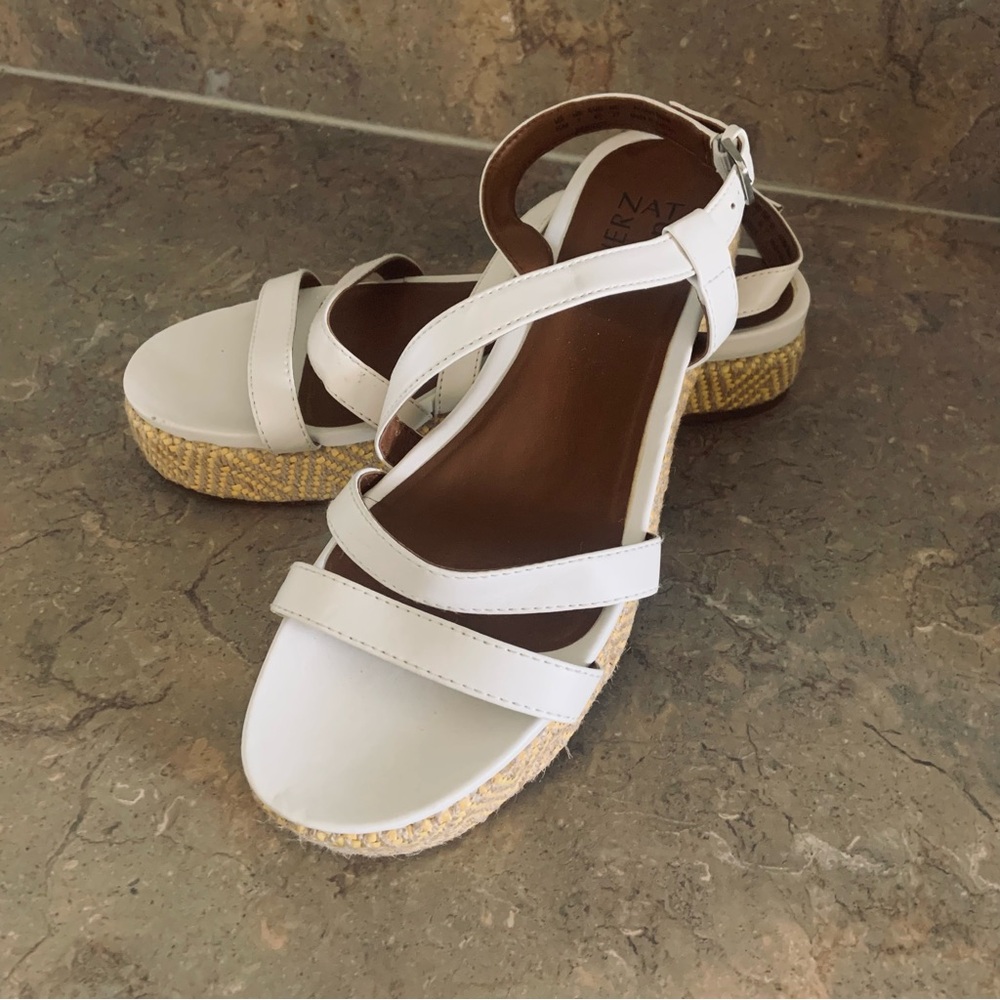 Naturalizer White Strappy Sandals